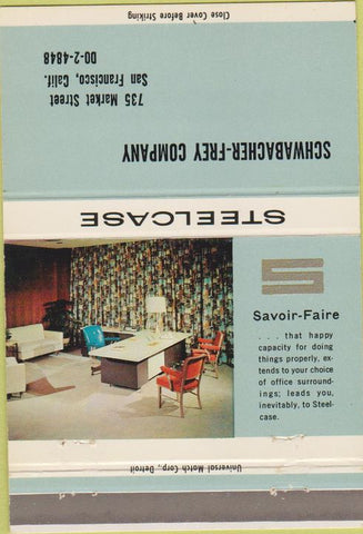 Matchbook Cover - Steelcase 60s Modern Furniture San Francisco CA 40 Strike