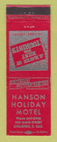 Matchbook Cover - Hanson Holiday Motel Spearfish SD