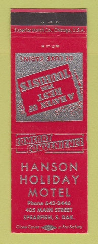 Matchbook Cover - Hanson Holiday Motel Spearfish SD