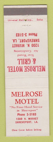 Matchbook Cover - Melrose Motel Grill Shreveport LA