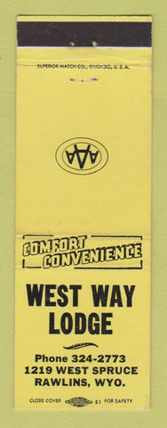 Matchbook Cover - West Way Lodge Rawlins WY