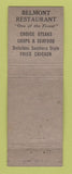 Matchbook Cover - Belmont Restaurant Atlanta GA WEAR