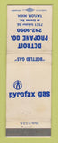 Matchbook Cover - Detroit Propane Pyrofax gas Taylor MI WEAR