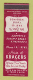 Matchbook Cover - House of Kragers Restaurant Detroit MI