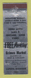 Matchbook Cover - Grimes Market Lapeer MI WEAR
