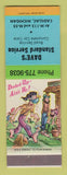 Matchbook Cover - Dave's Standard oil gas Cadillac MI hillbilly