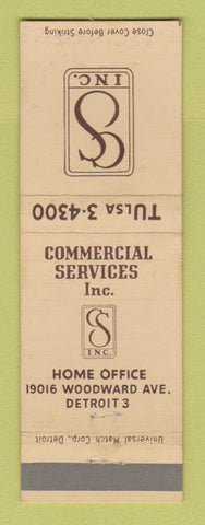 Matchbook Cover - Commercial Services Inc Detroit MI