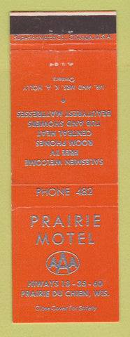 Matchbook Cover - Prairie Motel Prairie Du Chien WI