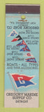 Matchbook Cover - Gregory Marine Supply Detroit MI Fort Lauderdale FL