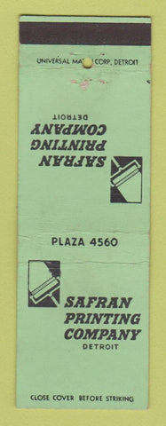 Matchbook Cover - Safran Printing Company Detroit MI