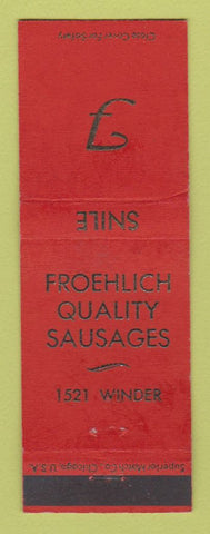 Matchbook Cover - Froehlich Quality Sausages Detroit MI WEAR
