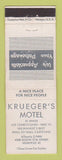 Matchbook Cover - Krueger's Motel Milwaukee WI