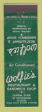 Matchbook Cover - Wolfie's Restaurant St Petersburg FL