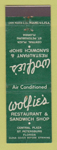 Matchbook Cover - Wolfie's Restaurant St Petersburg FL