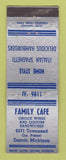 Matchbook Cover - Family Cafe Detroit MI