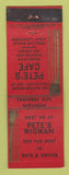 Matchbook Cover - Pete's Wigwam Cafe Traverse City MI WEAR