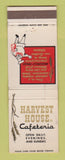 Matchbook Cover - Harvest House Cafeteria CHAIN