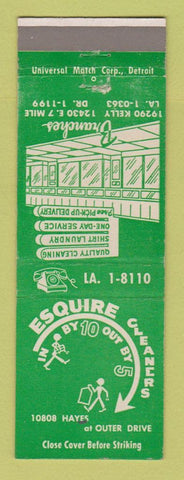 Matchbook Cover - Esquire Cleaners Detroit MI