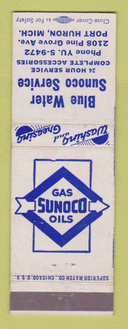 Matchbook Cover - Sunoco oil gas Blue Water Port Huron MI