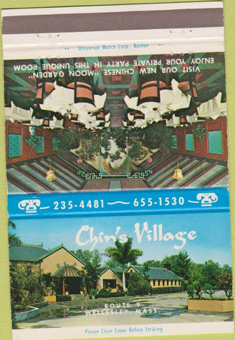 Matchbook Cover - Chin's Village Chinese Restaurant Wellesey MA 40 Strike