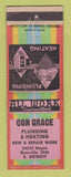 Matchbook Cover - Con Grace Heating Plumbing East Detroit MI