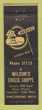 Matchbook Cover - Wilson's Cheese Shoppe Pinconning MI