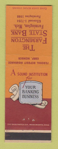 Matchbook Cover - Farmington State Bank MI
