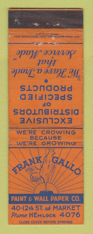 Matchbook Cover - Frank Gallo Paint Wallpaper WORN