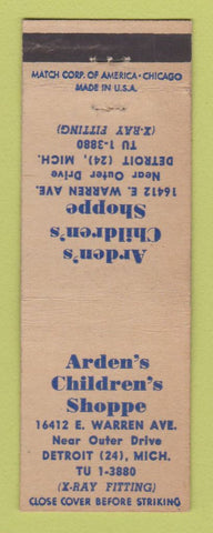 Matchbook Cover - Arden's Children's Clothes Detroit MI