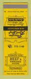 Matchbook Cover - Coach Lite Beef & Pancake House Roseville MI