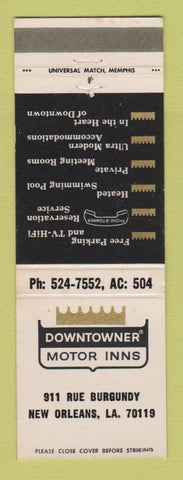 Matchbook Cover - Downtowner Motor Inns New Orleans LA