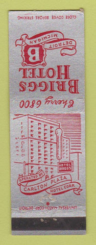 Matchbook Cover - Briggs Hotel Detroit MI WEAR