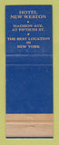 Matchbook Cover - Hotel New Weston New York City WEAR