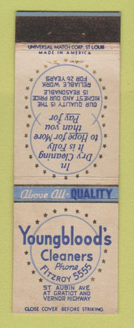 Matchbook Cover - Youngblood's Cleaers Detroit MI WEAR