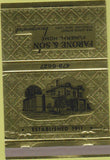 Matchbook Cover - Farone  and  Son Funeral Home Syracuse NY 40 Strike