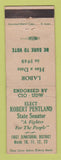 Matchbook Cover - Robert Pentland State Senator Election 1948 WEAR
