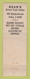 Matchbook Cover - Kean's Detroit Yacht Harbor MI