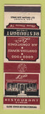 Matchbook Cover - Lea's Restaurant Simcoe ON