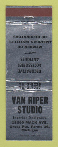 Matchbook Cover - Van Riper Studio Interior Decorating Grosse Pointe Farms MI