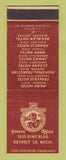 Matchbook Cover - Francis Hotel Systems Detroit MI