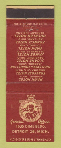 Matchbook Cover - Francis Hotel Systems Detroit MI