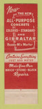 Matchbook Cover - Gibraltar Concrete Eastern Michigan Dist Detroit MI