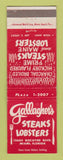 Matchbook Cover - Gallagher's Steaks Lobster Miami FL