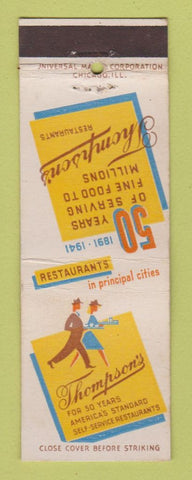 Matchbook Cover - Thompson's Restaurants 1941