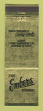 Matchbook Cover - Embers Restaurant Mount Pleasant MI