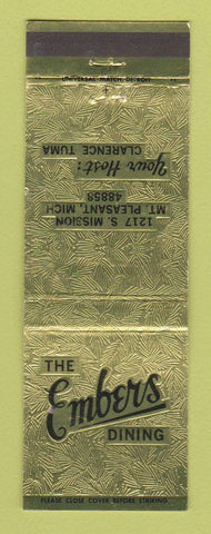 Matchbook Cover - Embers Restaurant Mount Pleasant MI