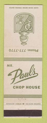 Matchbook Cover - Pauls Chop House Roseville MI