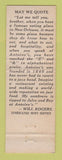 Matchbook Cover - Restaurant Antoine New Orleans LA