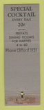 Matchbook Cover - Old Madrid Detroit MI restaurant WORN