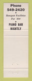 Matchbook Cover - Alvaro's Restaurant Royal Oak MI